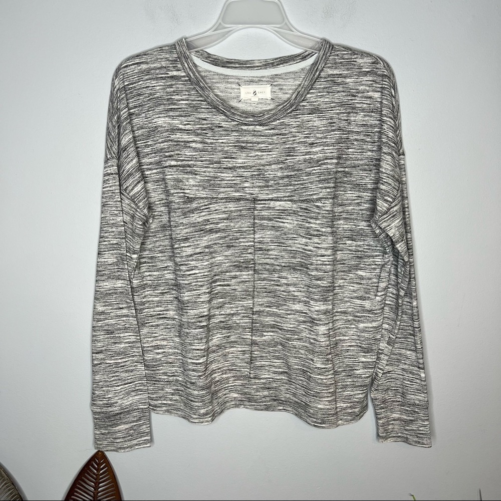 Lou & Grey Gray Crew Neck Long Sleeve Top